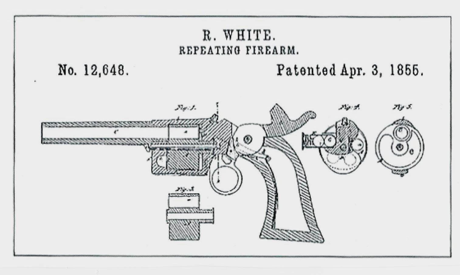 Rollin White patent bored through revolver cylinder