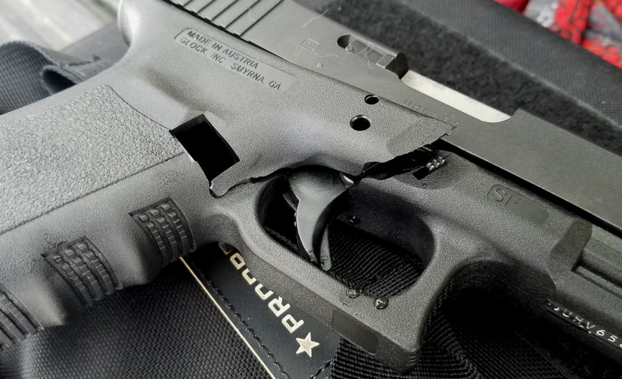 Improperly fitted Lone Wolf barrel in a Glock 20 10MM. 