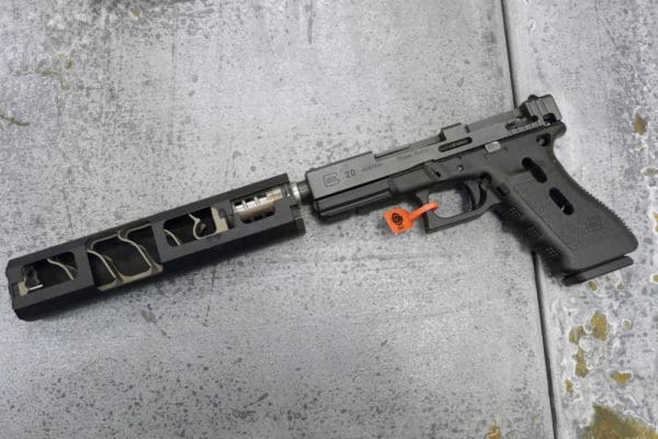 SilencerCo Osprey cutaway with GLOCK handgun