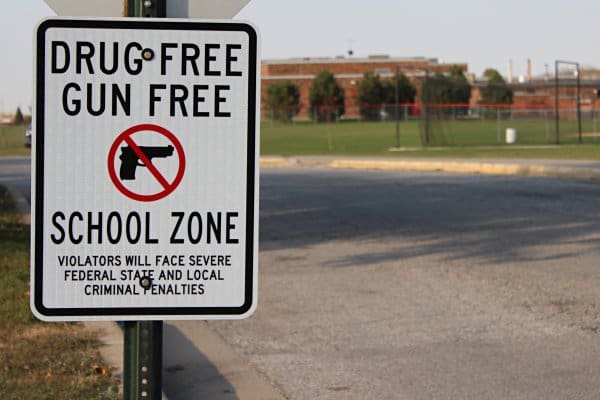 Fudds love this sign gun free school zone