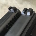 FN 509 rear sight (left) and FNS Compact rear sight (right) (courtesy thetruthaboutguns.com)