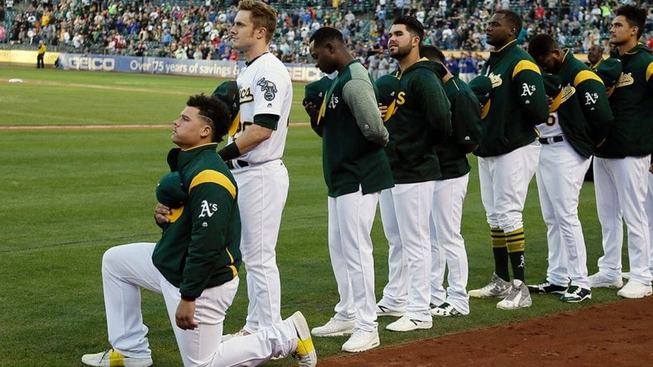 Bruce Maxwell, the only Major League Baseball player to kneel during the national anthem this season, has been arrested on a gun charge.