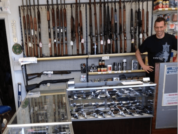 Gun case at Suburban Sporting Goods (courtesy yelp.com)
