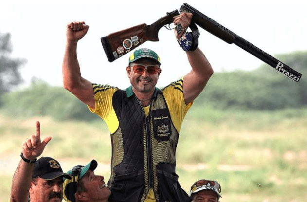 Australian Olympic shooter Michael Diamond has been cleared of gun charges. (courtesy bbc.com and getty)