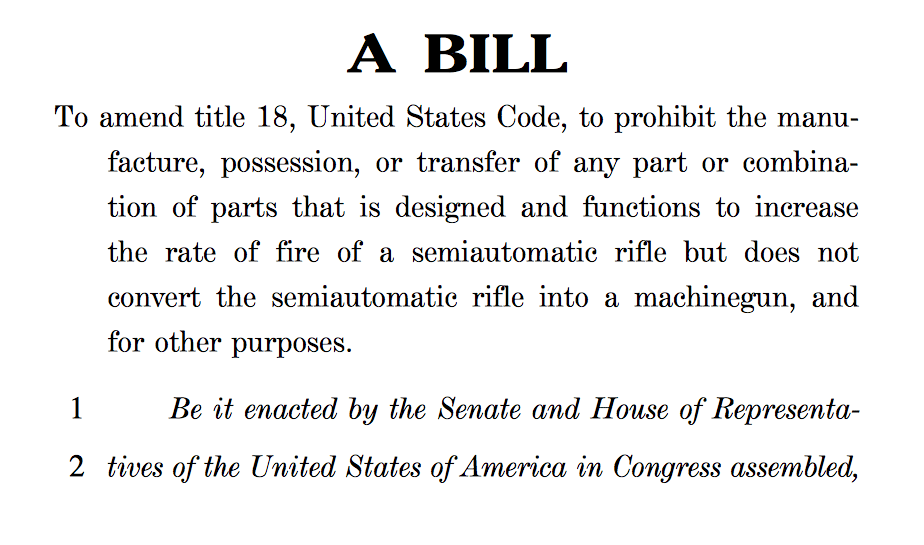 Ten Republicans support the House bump fire stock ban bill. 