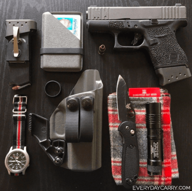 Opey's everyday carry gear featuring a GLOCK 43