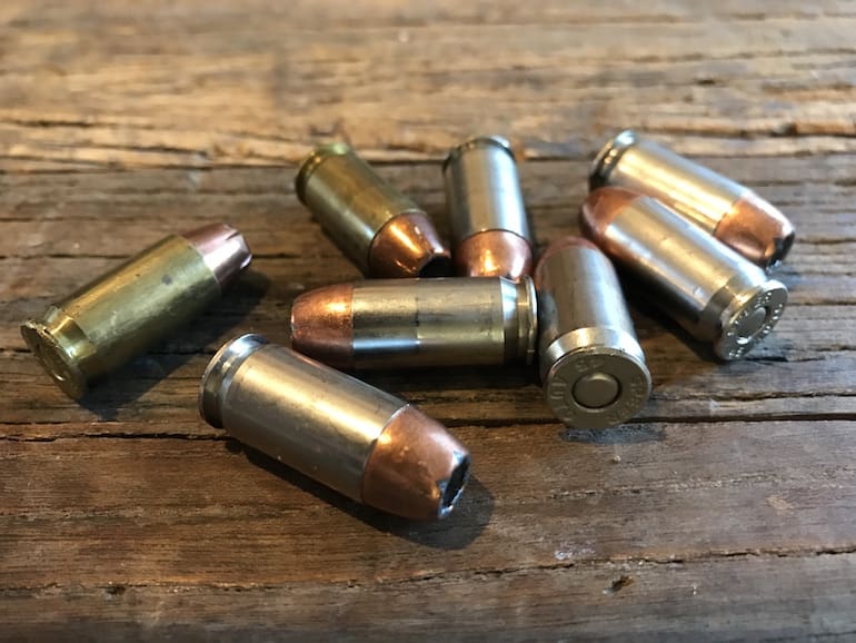 Eight .45 hollow-point cartridges (courtesy thetruthaboutguns.com)