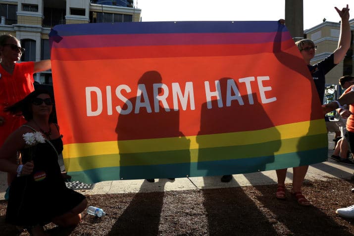 Disarm hate anti-gun demonstration.