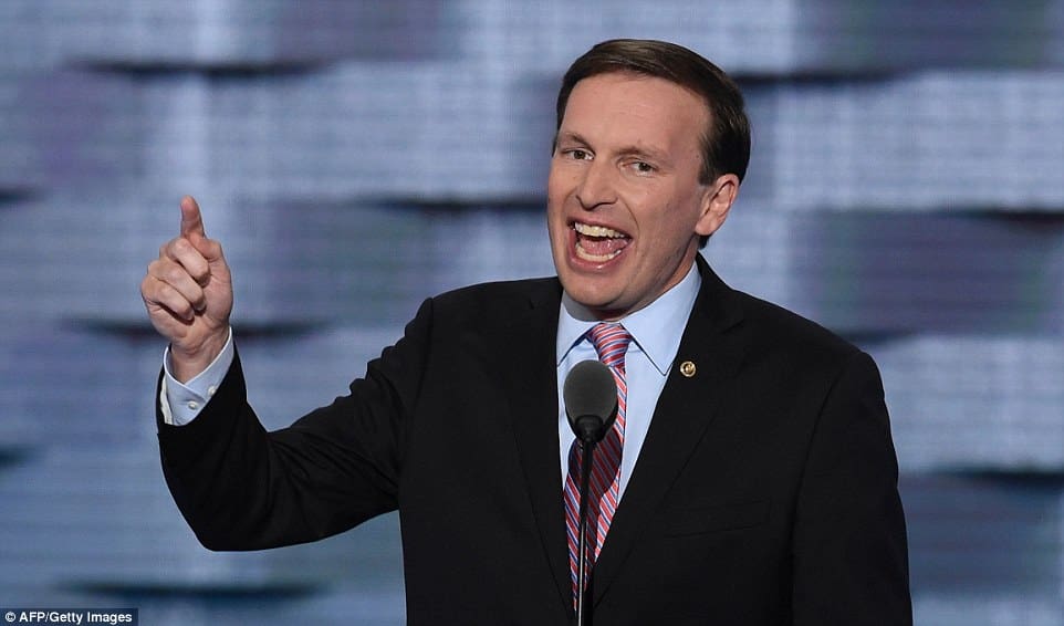 Sen. Chris Murphy is about to DO SOMETHING about guns (courtesy Daily Mail and Getty).