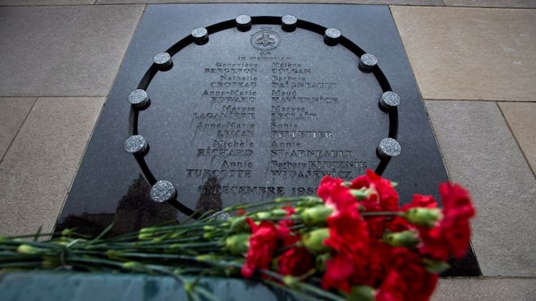 Montreal's École Polytechnique massacre memorial (courtesy cbc.ca)
