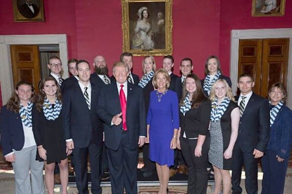 President Trump welcomes the West Virginia University rifle team to the White Houseinia University Rifle Team at the White House