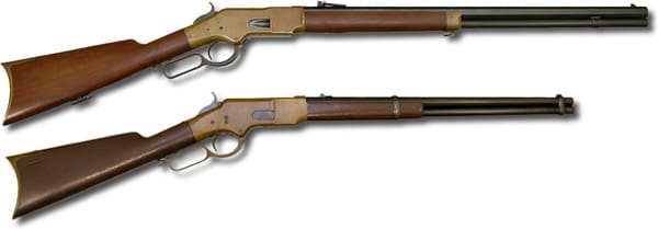 Winchester Model 1866 repeating rifles (courtesy winchestercollector.org)