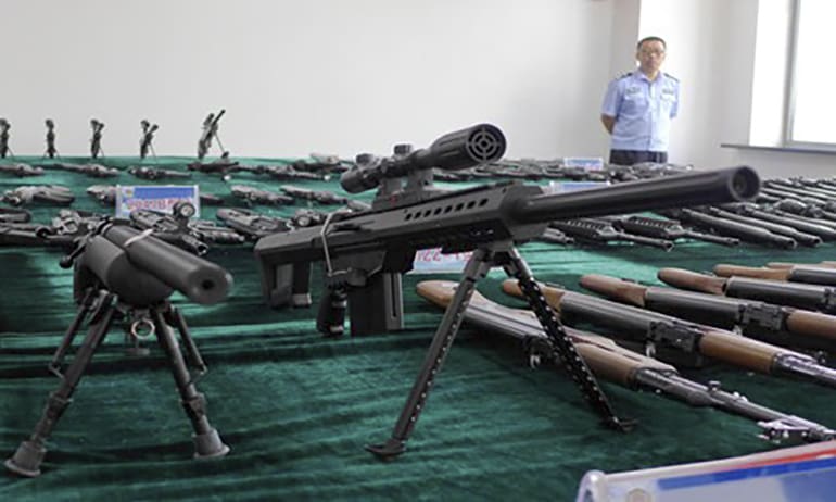 There's a thriving black market for guns in China. Yes China. 