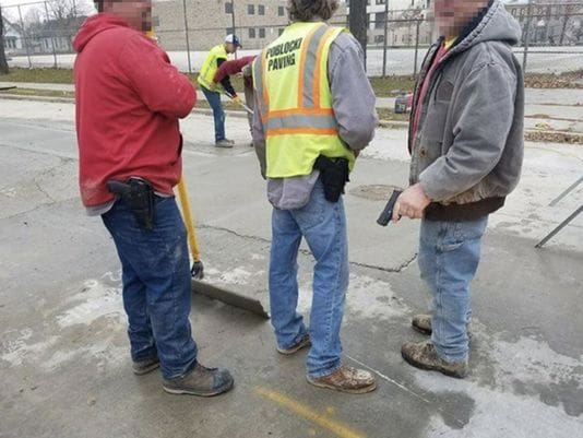 Does this constitute brandishing in Milwaukee? (courtesy jsonline.com and Facebook.com)