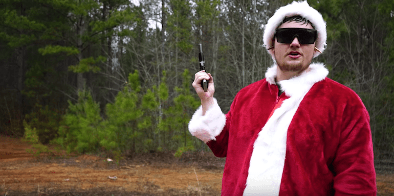Fake Santa with gun (courtesy youtube.com)
