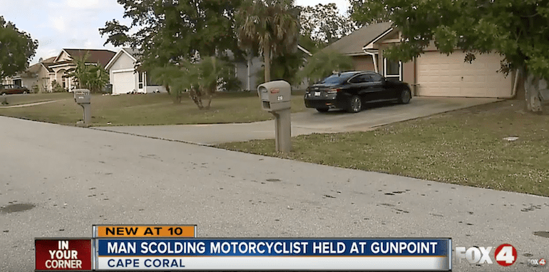 Florida man held at gunpoint by speeding motorist's friend (courtesy youtube.com)