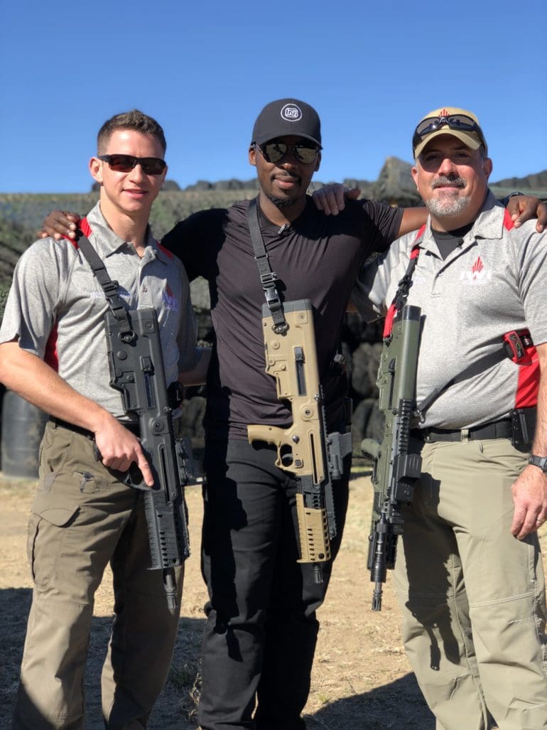 Ron Grobman with IWI and Colion Noir (courtesy Tactical Fitness)