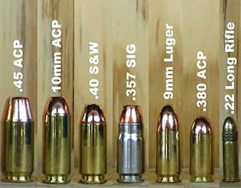 Pistol calibers (courtesy ammoland.com)