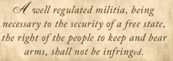 Second Amendment text of the United States Constitution (courtesy