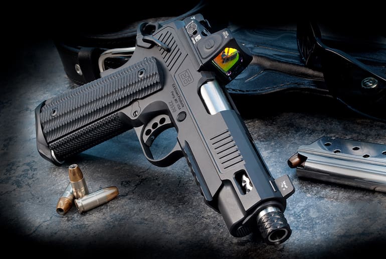 Ed Brown ZEV 1911 and three hollow points (courtesy ammoland.com)