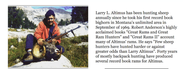Larry Altimus website bio (courtesy http://www.hunterapplicationservice.co,m)