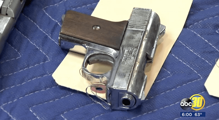 Pistol confiscated by the Fresno PD (courtesy abc30.com)