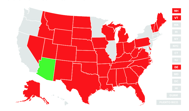 States recognizing Arizon's [optional] carry permit (courtesy nra-ila.org)