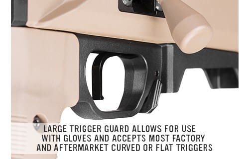 Trigger guard on Magpul Pro 700 rifle chassis (courtesy magpul.com)