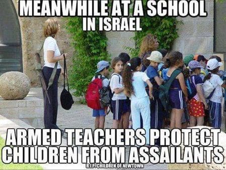 Israeli teacher and students