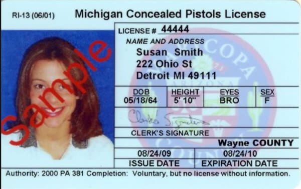 Michigan CPL Concealed Pistol License