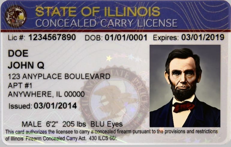 Honest Abe's Illinois Concealed Carry License (courtesy aoarms.com)