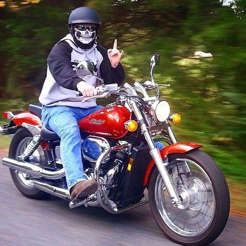 Motorcyclist with skeleton bandana (courtesy hoorag.com)