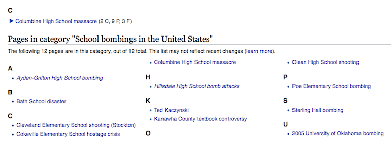 School bombings (courtesy wikipedia.org)