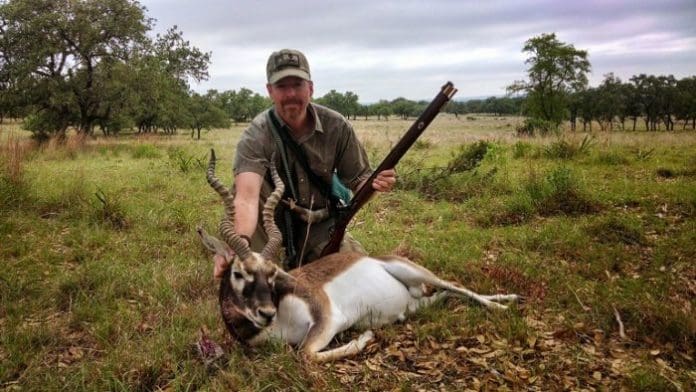 Hill Country Blackbuck with flintlock (image courtesy JWT for thetruthaboutguns.com)