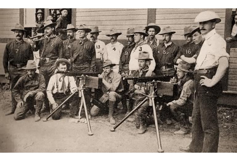 Roughriders Spanish American War SAW Colt Machine Gun