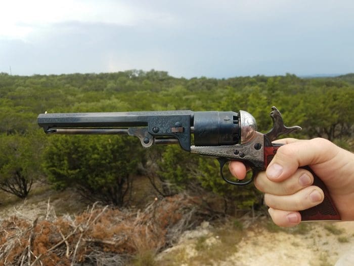 Cimarron 1851 Navy in hand (image courtesy jwt for thetruthaboutguns.com)