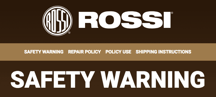 Rossi Safety Warning .38 .357 revolvers Notice Recall