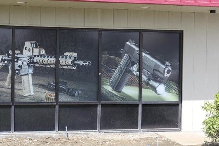 calguns gun store window advertising