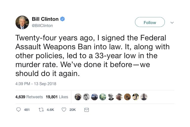 Bill Clinton Assault Weapons Ban Twitter