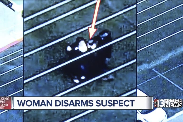 Las vegas woman disarms suspect knows guns