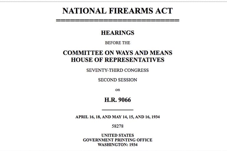 NFA National Firearms Act of 1934
