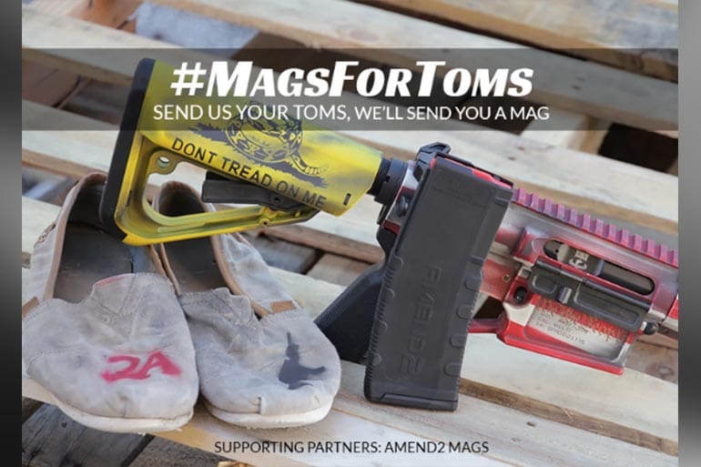 Adams Arms TOMS shoes magazines