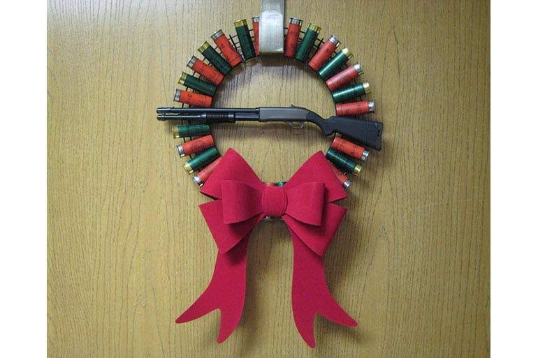 christmas shotgun wreath shells gun