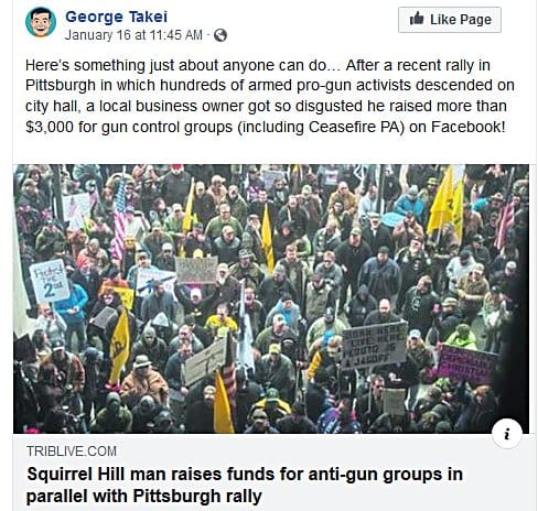 George Takei Promotes Gun Control Fundraiser To His 10 Million Followers, Netting $200