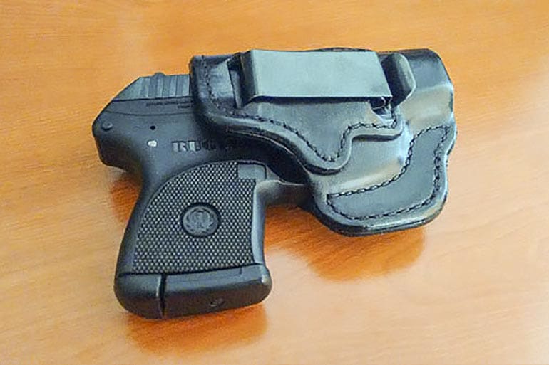 LEFT HAND leather wallet /& pocket holster Ruger lcp or Keltec p3at.