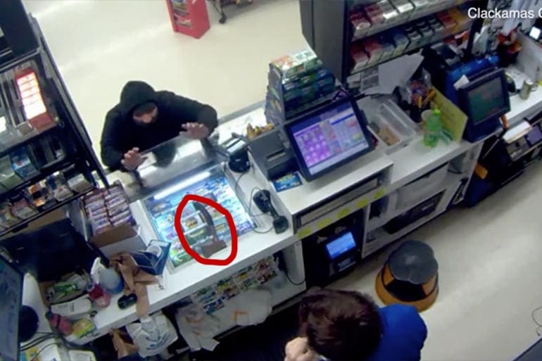 Portland convenience store robber hatchet