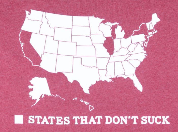 states that don't suck t-shirt