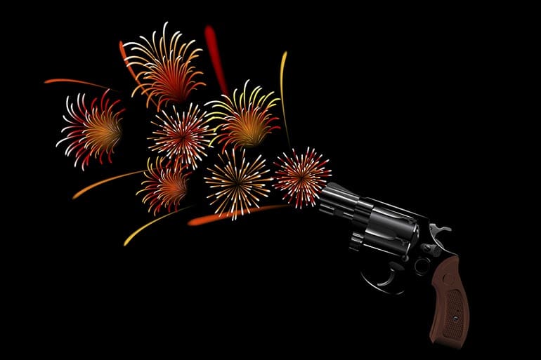 gun revolver fireworks