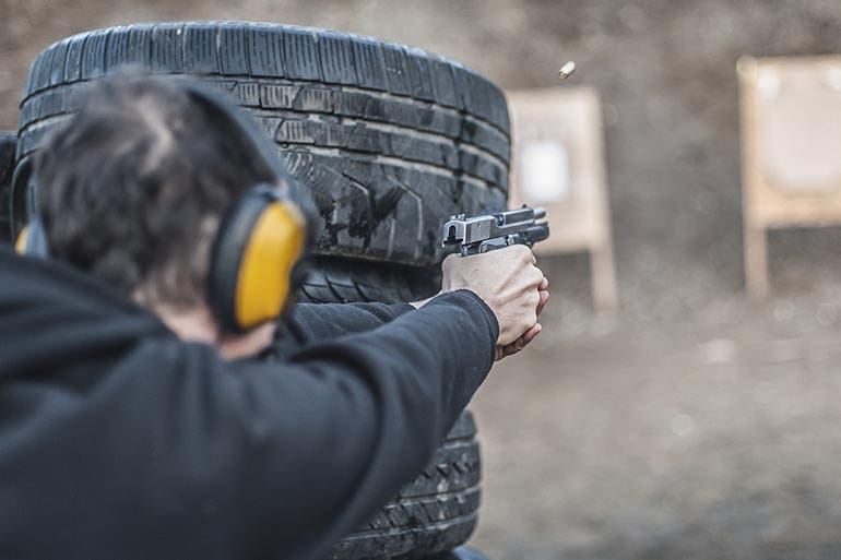 shooting range training target practice pistol