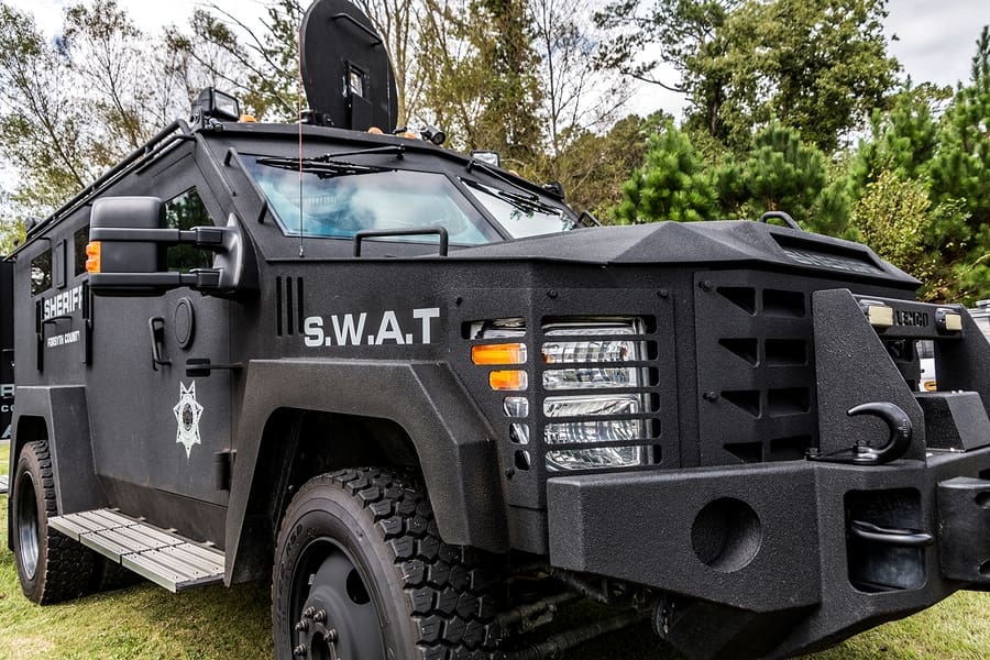 SWAT team truck armored vehicle